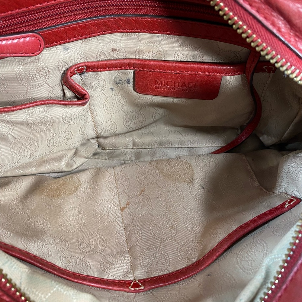 Michael Kors Alexis Medium Leather Satchel Caramel Red - Picture 12 of 14